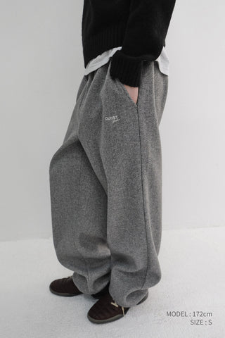 UNISEX JERSEY WIDE PANTS MELANGE GREY