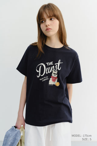 UNISEX DRAWING PUPPY T-SHIRT FRENCH NAVY