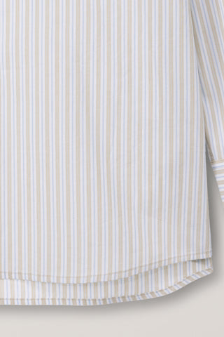 UNISEX OVERSIZED STRIPED SHIRT BEIGE STRIPE