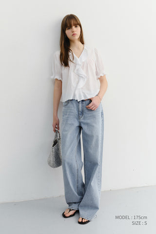 SUMMER RELAXED WIDE JEANS LIGHT BLUE