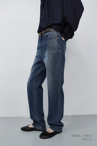 ESSENTIAL STRAIGHT JEANS BRUSHED BLUE