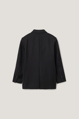UNISEX 2 BUTTON WOOL BLAZER BLACK