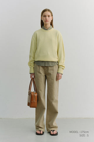 RELAXED WIDE JEANS DYED SAND BEIGE