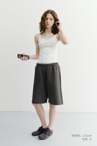 UNISEX PIGMENT RELAXED BEACH SHORTS CHARCOAL GREY