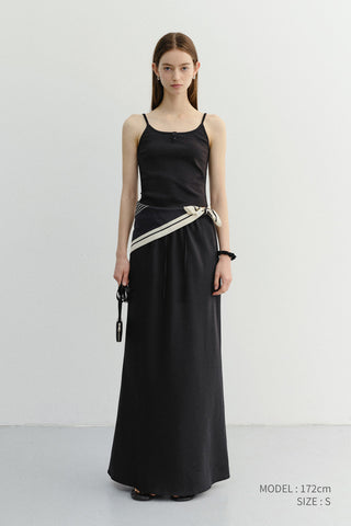 LINEN MAXI SKIRT BLACK