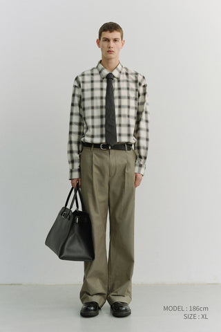 UNISEX 2-WAY OVERSIZED CHECKED SHIRT BLACK OMBRE CHECK