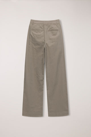 SUMMER DOUBLE PLEATED CHINO SLACKS KHAKI