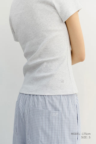 CLASSIC SCOOP NECK TOP LIGHT MELANGE GREY