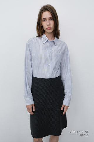 UNISEX INFORMAL SHIRT SOFT BLUE GREY STRIPE
