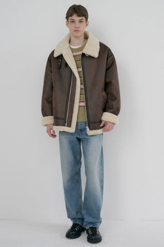 UNISEX B-3 SHEARLING JACKET DARK BROWN