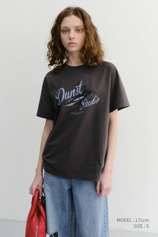 UNISEX VINYL T-SHIRT CHARCOAL GREY