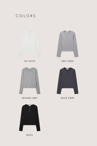 UNISEX HENLEY-NECK T-SHIRT OFF WHITE