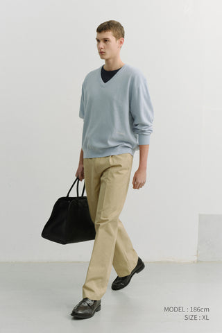 UNISEX SOFT V-NECK SWEATER SOFT BLUE