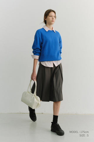 UNISEX BUTTONED CREWNECK SWEATER BLUE