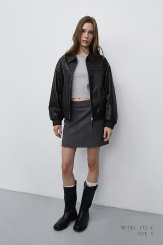 MINI SKIRT CHARCOAL GREY