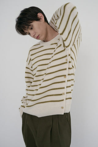 UNISEX STRIPED CHUNKY SWEATER IVORY