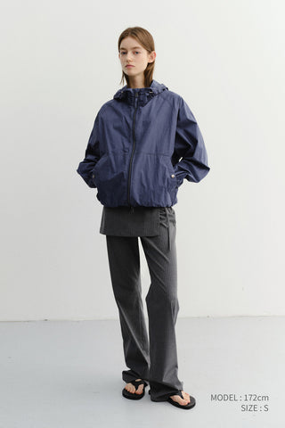 SKIRT LAYERED SLIM PANTS CHARCOAL GREY STRIPE