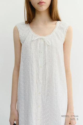 NEEDLEWORK BABYDOLL DRESS WHITE