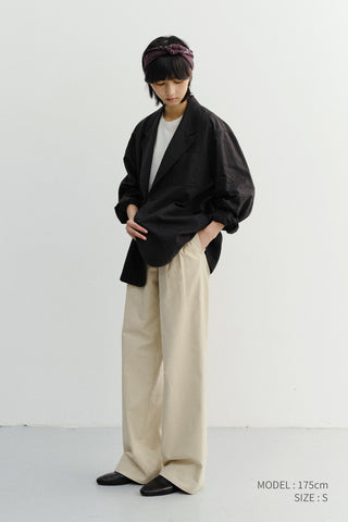 SUMMER DOUBLE PLEATED CHINO SLACKS BEIGE
