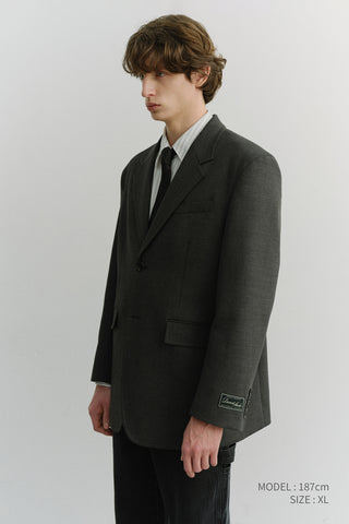 UNISEX OVERSIZED WOOL BLAZER MELANGE GREY