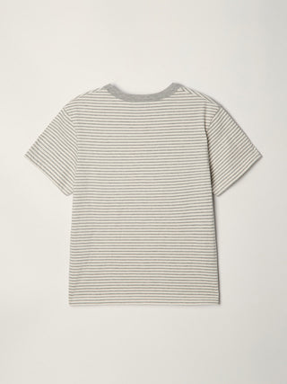 ESSENTIAL STRIPE LOGO T-SHIRT CREAM GREY STRIPE