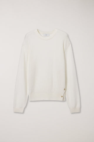 UNISEX BUTTONED CREWNECK SWEATER IVORY