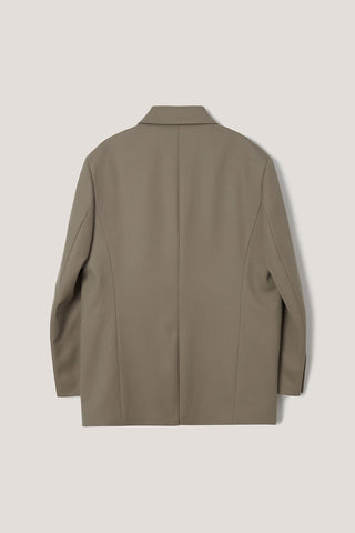 UNISEX 3 BUTTON WOOL BLAZER KHAKI BEIGE