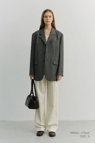 UNISEX 3 BUTTON WOOL BLAZER CHARCOAL GREY