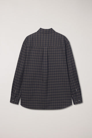 UNISEX CHECKED FLANNEL SHIRT KHAKI