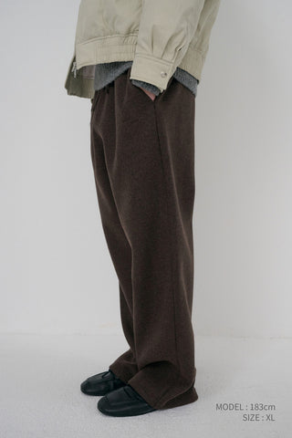 UNISEX JERSEY WIDE PANTS DARK BROWN