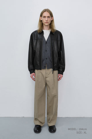 UNISEX REFINED LEATHER BLOUSON BLACK