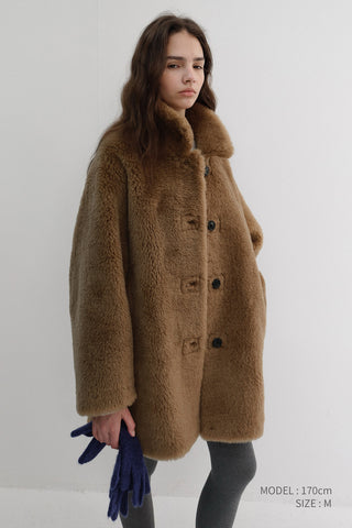 FLUFFY FUR JACKET CAMEL