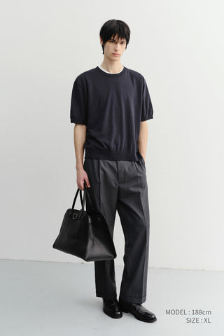 UNISEX LINEN CREWNECK KNIT NAVY