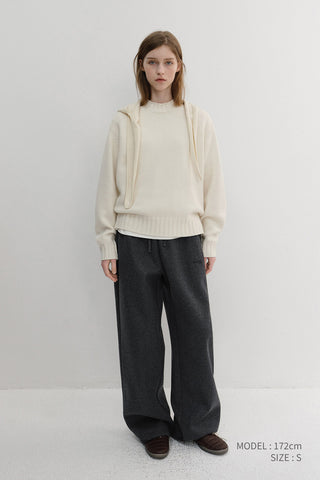 UNISEX JERSEY WIDE PANTS CHARCOAL GREY