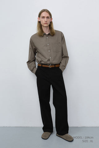 UNISEX INFORMAL SHIRT BROWN STRIPE