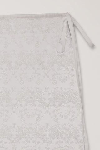 NEEDLEWORK LAYERING SKIRT WHITE