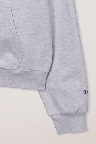 UNISEX CROPPED ZIP-UP HOODIE LIGHT MELANGE GREY