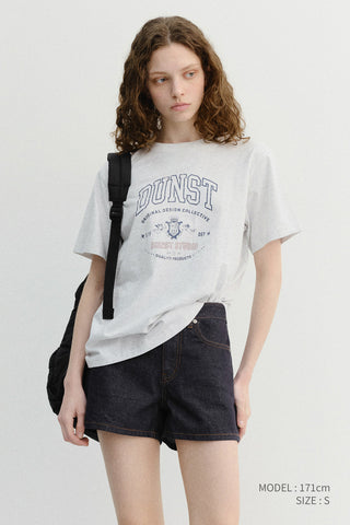 UNISEX CUPID ARCH LOGO T-SHIRT LIGHT MELANGE GREY