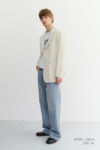 UNISEX CLASSIC LINEN JACKET CREAM