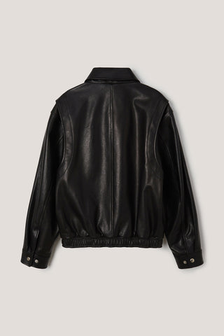UNISEX DRIZZLER LEATHER JACKET BLACK