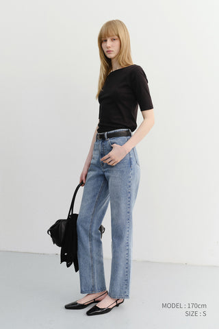 ESSENTIAL CROPPED JEANS LIGHT BLUE