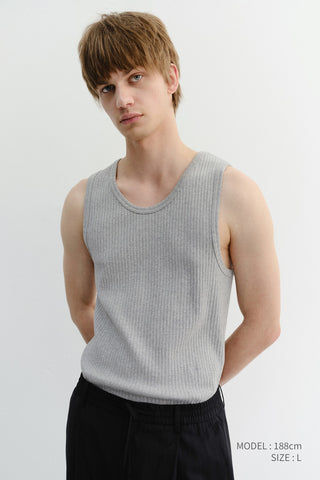 RELAXED SLEEVELESS TOP MELANGE GREY