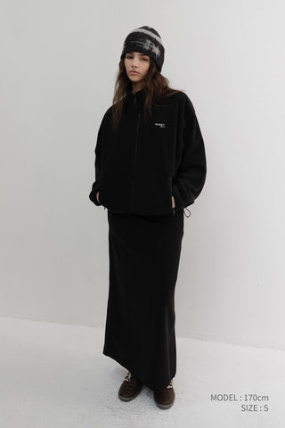 FLEECE MAXI SKIRT BLACK