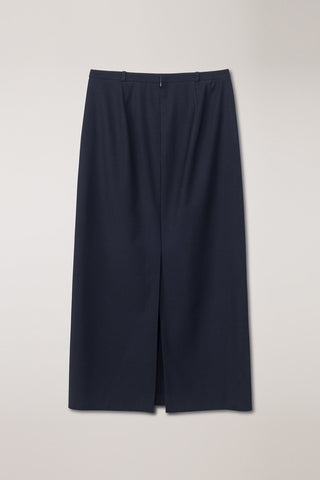 H-LINE STRIPED MAXI SKIRT NAVY STRIPE