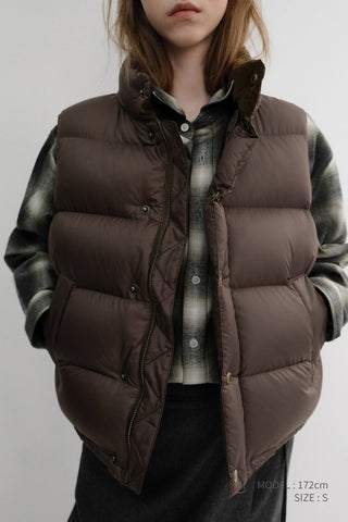 UNISEX GOOSE DOWN VEST BROWN