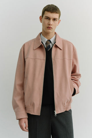 UNISEX ALTER-SUEDE COLLARED BLOUSON SOFT PINK