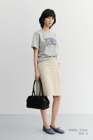 UNISEX VINTAGE ARCH LOGO T-SHIRT MELANGE GREY