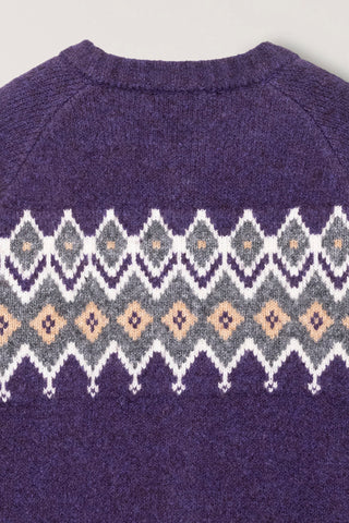 UNISEX CHUNKY PATTERN CARDIGAN PURPLE