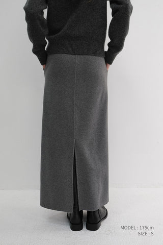 FLEECE MAXI SKIRT CHARCOAL GREY
