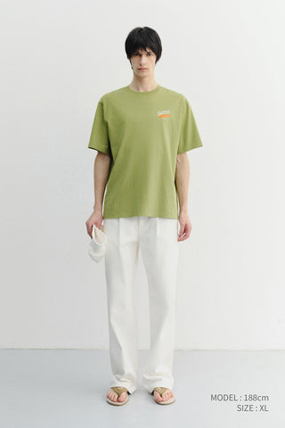 UNISEX SUMMER HOLIDAY SURF BOARD T-SHIRT OLIVE GREEN